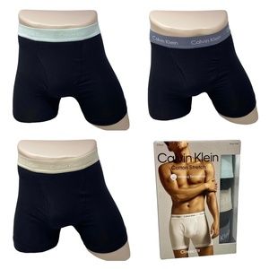 Calvin Klein Cotton Stretch 3 Pack Boxer Brief Black Underwear Men's NB2616953